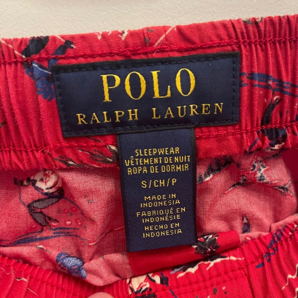 Polo Ralph Lauren Mens Red Skier Print Pajama Pants Sleepwear Small Winter Ski - Picture 3 of 6